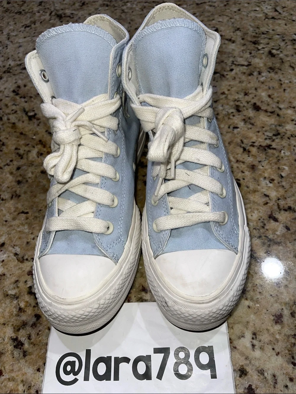 Converse High-Top Canvas Sneakers in Light Blue